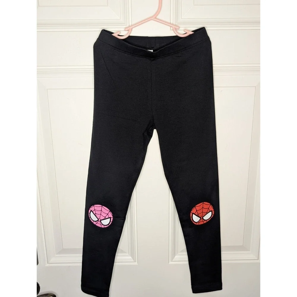Marvel Spiderman 4 Piece Set Girls Size Medium Leggings L/S Top Dress NWOT